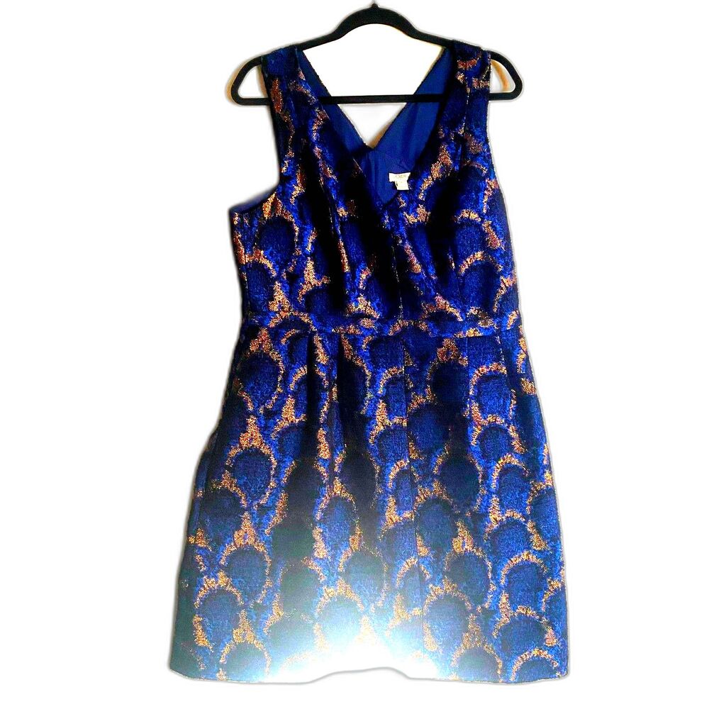 J Crew Peacock Jacquard Dress - Sz XL (16)